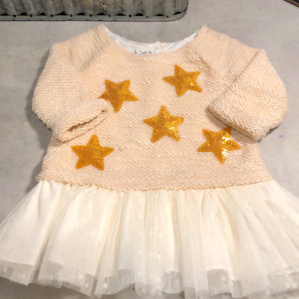 Pippa & Julie sweater tulle dress in oatmeal